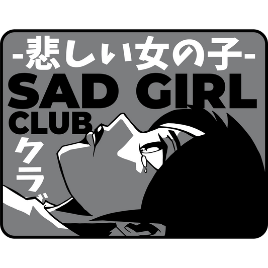 Sad Girl Club Melancholic Art Sticker
